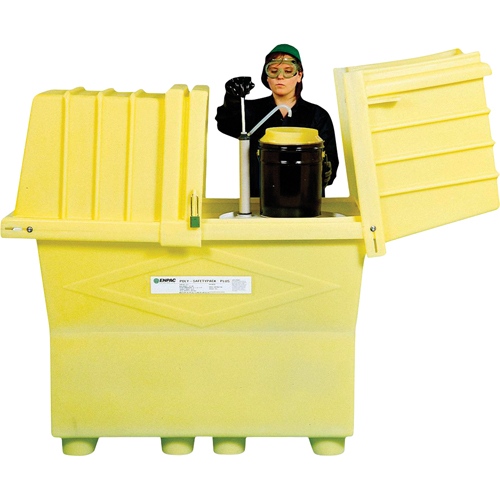 Poly-Safeypacks&reg; Plus With Drain, 60.25" L x 34.5" W x 64" H, 1200 lbs. Load Capacity Dufferin Supply