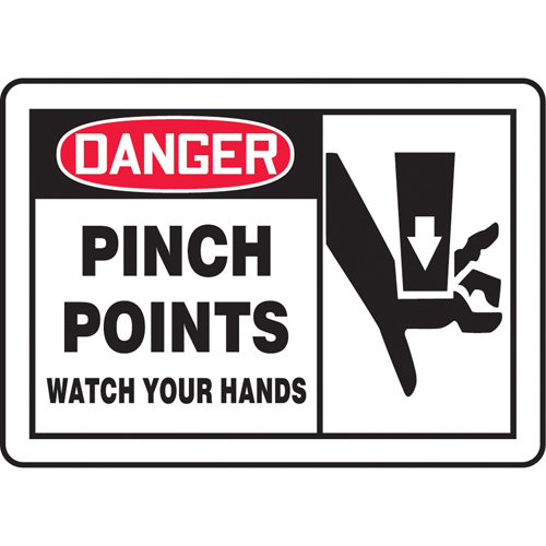 Enseigne  Pinch Points , 7" x 10", Plastique, Anglais avec pictogramme Dufferin Supply
