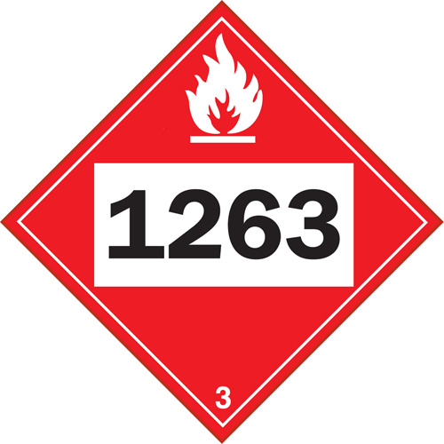 Plaque-&eacute;tiquette TMD 1263 pour liquide inflammable peinture, Plastique Dufferin Supply