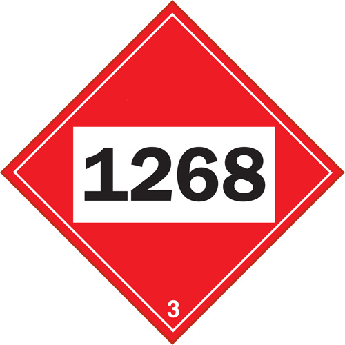 Plaque-&eacute;tiquette TMD 1268 pour distillats de p&eacute;trole, Plastique Dufferin Supply