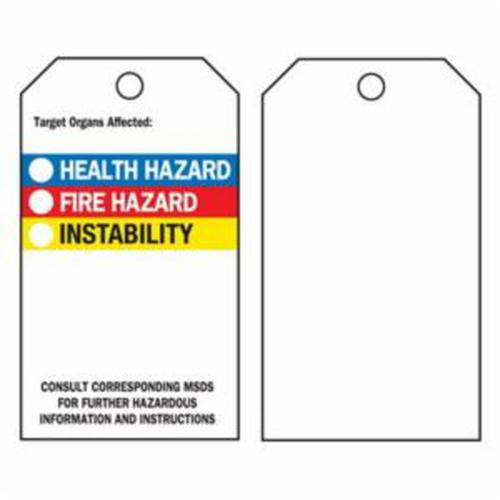 Right-To-Know Tags, Polyester, 3" W x 5-3/4" H, English Dufferin Supply