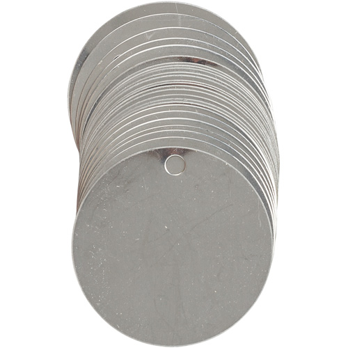 Blank Write-On Valve Tags, Stainless Steel, 2" dia Dufferin Supply
