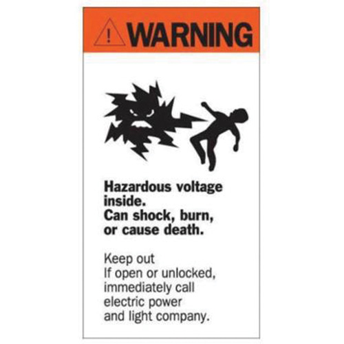 Enseigne Warning Hazardous Voltage, 8" x 4-1/2", Acrylique, Anglais avec pictogramme Dufferin Supply