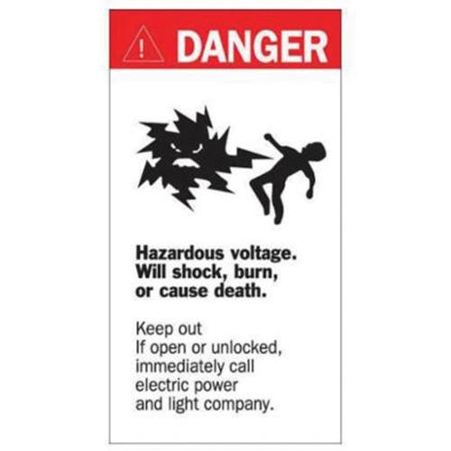 "Danger Hazardous Voltage" Sign, 8" x 4-1/2", Acrylic, English with Pictogram Dufferin Supply