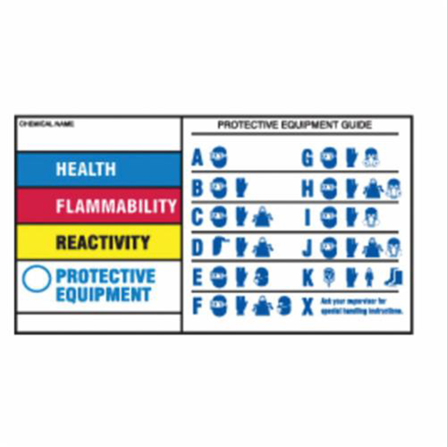Protective Equipment Labels, Polyester, Sheet, 7" L x 4" W Dufferin Supply