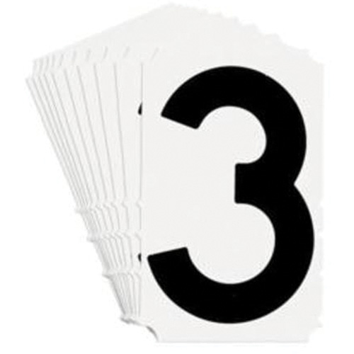 Quick-Align&reg; Individual Gothic Number and Letter Labels, 3, 4" H, Black Dufferin Supply