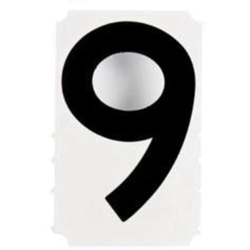 Quick-Align&reg; Individual Gothic Number and Letter Labels, 9, 4" H, Black Dufferin Supply