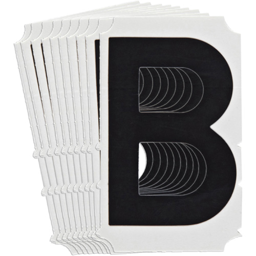 Quick-Align&reg; Individual Gothic Number and Letter Labels, B, 4" H, Black Dufferin Supply