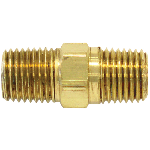 Male Hex Nipple, Brass Dufferin Supply