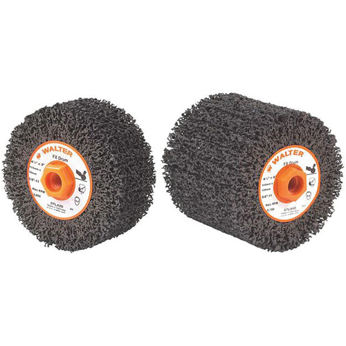 FX Cleaning & Finishing Drum, 4-1/4" Dia. x 2" W, 5/8"-11 Arbor, Coarse Grit Dufferin Supply