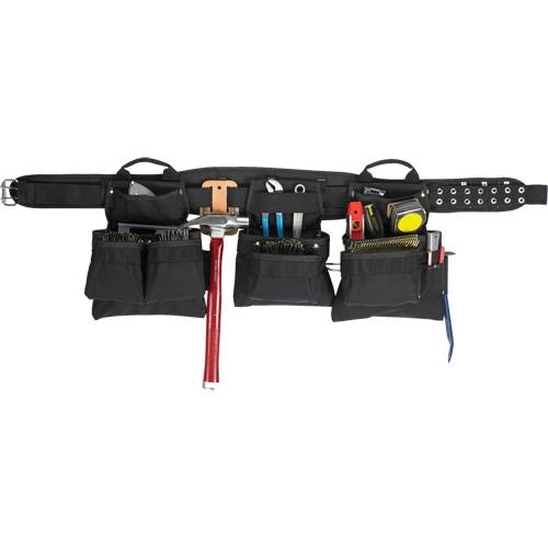Professional Carpenter's Tool Belt, Polyester, Black Dufferin Supply