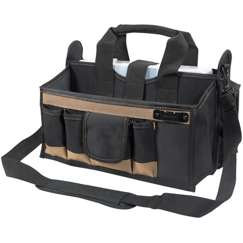 Sac &agrave; outils avec plateau central, Toile, 16 pochettes, Noir Dufferin Supply