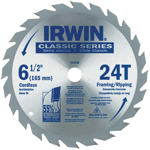 Lames de scie pour entrepreneur - Lames de scie de s&eacute;rie classique, 6-1/2", 24 dents, Pour Bois Dufferin Supply