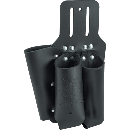 Pliers, Rule & Screwdriver Holder, Multiple Tool Holder, Leather, 3 Pockets Dufferin Supply