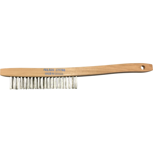 Brosses de nettoyage &agrave; manche recourb&eacute;, Acier inoxydable, 3 x 19 rangs de fils, Longueur 14" Dufferin Supply