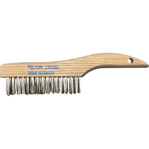 Brosses de nettoyage &agrave; manche en patin, Acier inoxydable, 4 x 16 rangs de fils, Longueur 10" Dufferin Supply