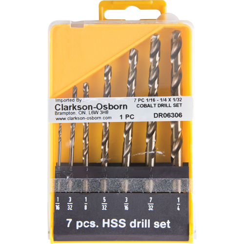 Jobber Length Drill Set, 7 Pieces, Cobalt Dufferin Supply