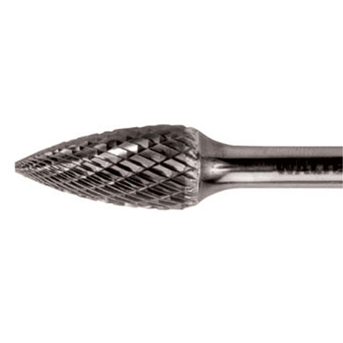 Double Cut Tapered Burr, SG-44, 1/8" Dia., 1/8" Shank, 1/2" Depth of Cut Dufferin Supply