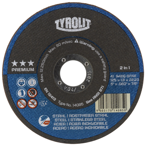 Meules &agrave; tronçonner 2-en-1 Thincut de premi&egrave;re qualit&eacute;, 4-1/2" x 1/16", Arbre de 7/8", Type 1, Oxyde d'aluminium, 13 300 Tr/min Dufferin Supply