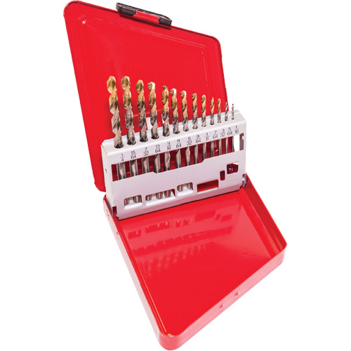 Jeu de forets courts, 13 morceaux, Acier rapide Dufferin Supply