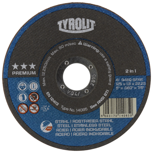 Cutting Disc, 6" x 1/16", 7/8" Arbor, Type 1, Aluminum Oxide, 10200 RPM Dufferin Supply