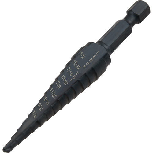 Foret &eacute;tag&eacute; no 1, 1/8" - 1/2", Incr&eacute;ments de 1-3/2", Acier rapide Dufferin Supply