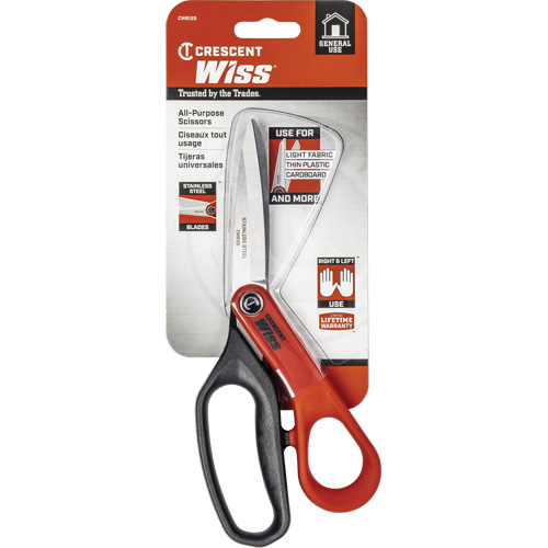 Cisaille tout usage en acier inoxydable pour ouvrier professionnel, 8-1/2", Poign&eacute;e Anneaux Dufferin Supply