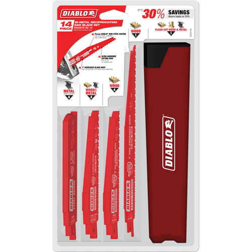 Jeu de lames de scie alternative pour d&eacute;molition du m&eacute;tal et du bois avec clous Dufferin Supply