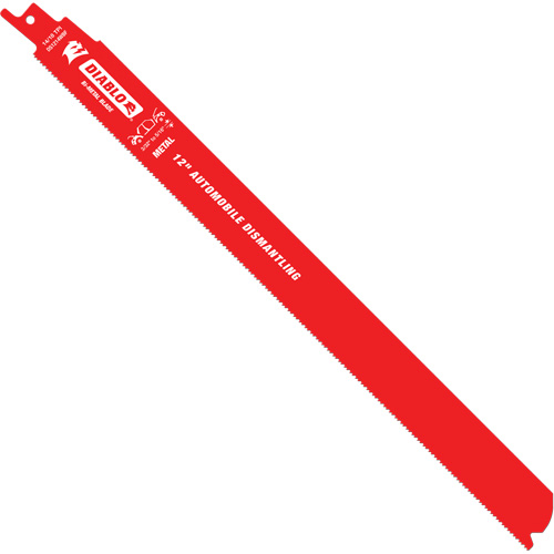 Reciprocating Blade for Auto Dismantling, Bi-Metal, 10-14 TPI, 12" L x 1" W Dufferin Supply
