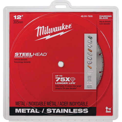 Lame &agrave; tronçonner au diamant Steelhead, 12", Pour M&eacute;tal Dufferin Supply