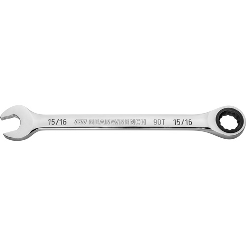 90-Tooth Ratcheting Combination Wrench, 12 Point, 15/16", Chrome Finish Dufferin Supply