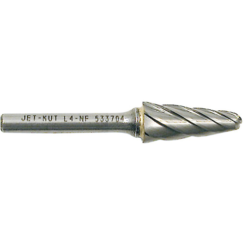L4-NF 1/4" Taper Shape Bur for Aluminum/Non-ferrous Materials, 1/2" Dia. Dufferin Supply