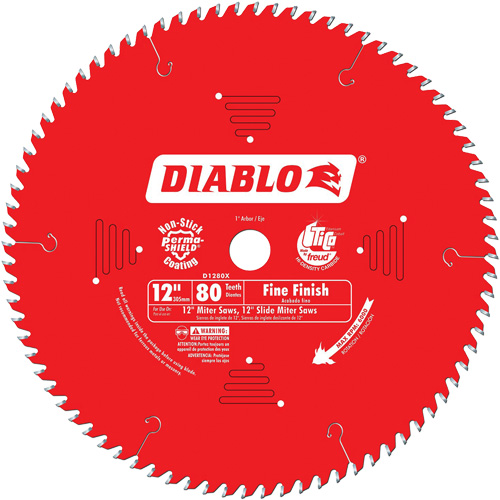 Lames de scie pour entrepreneur - Lames de scie finition fine, 12", 80 dents, Pour Bois Dufferin Supply