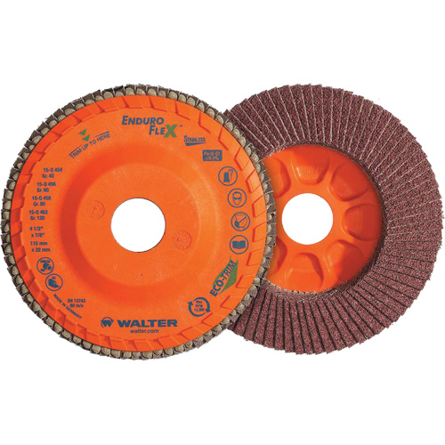 Disque &agrave; lamelles Stainless Enduro-Flex, 4-1/2" x 7/8", Type 27, Grain 60, Alumine de zirconium Dufferin Supply