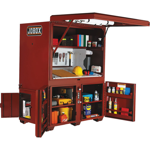 Field Office Jobsite Box, 63" W x 42" D x 80" H, Steel, Red Dufferin Supply
