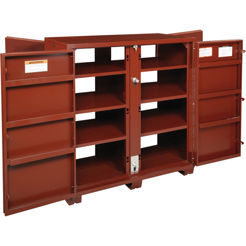 Armoire &agrave; tablettes Jobsite, Acier, 63,7 pi³, Rouge Dufferin Supply