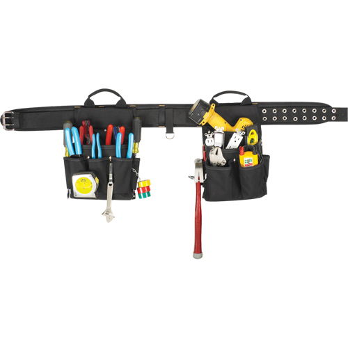 Combin&eacute;s de ceinture &agrave; outils &agrave; 20 pochettes, Polyester, Noir Dufferin Supply