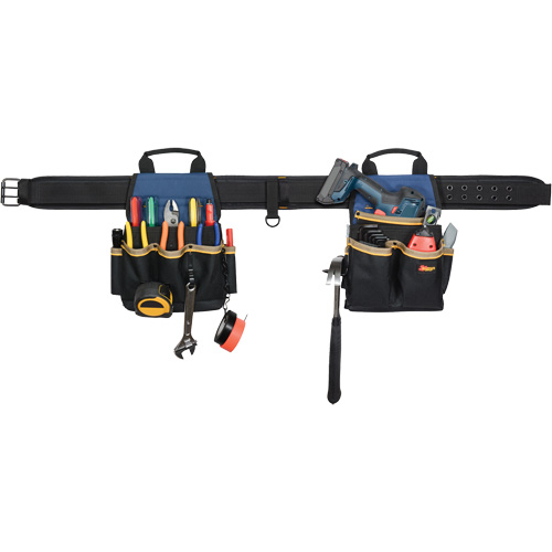 Combin&eacute;s de ceinture &agrave; outils &agrave; 20 pochettes, Polyester, Noir Dufferin Supply