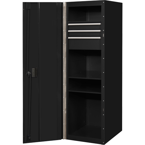 Armoire lat&eacute;rale s&eacute;rie RX, 3 tiroirs, 19" la x 25" p x 61" h, Noir Dufferin Supply