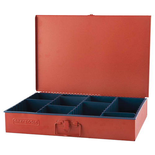 Coffre avec 12 compartiments ajustables, 12" P x 18" la x 3" h, Rouge Dufferin Supply