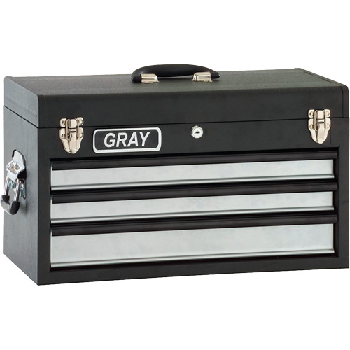 Tool Box - 3 Drawers, 10" D x 20-1/2" W x 12" H, Black Dufferin Supply