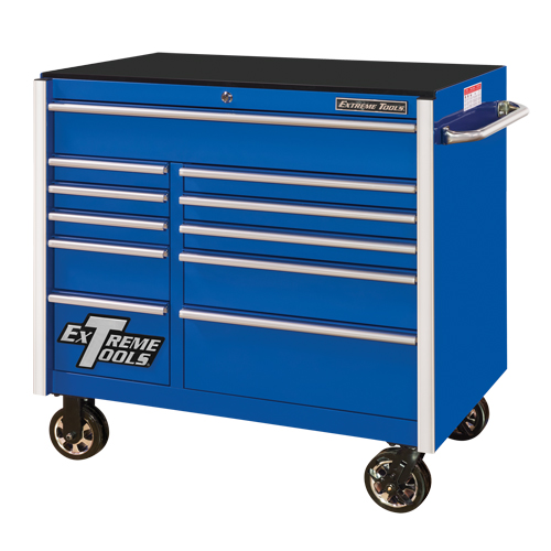 RX Series Rolling Tool Cabinet, 11 Drawers, 41-1/2" W x 25-1/2" D x 40-1/2" H, Blue Dufferin Supply