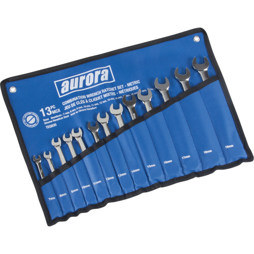 Jeu de cl&eacute;s &agrave; cliquet &agrave; t&ecirc;te fixe, Combinaison, 13 morceaux, M&eacute;trique Dufferin Supply