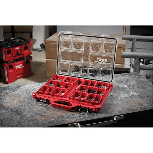 Packout Low-Profile Organizer, 19-3/4" x 16-2/5" x 2-1/2", Black/Red Dufferin Supply