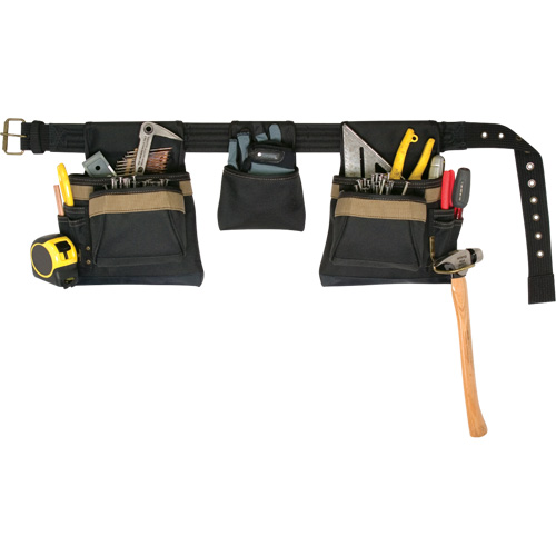 Deluxe Tool Belt Combo, Polyester, Black Dufferin Supply