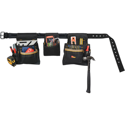 Deluxe Tool Belt Combo, Polyester, Black Dufferin Supply