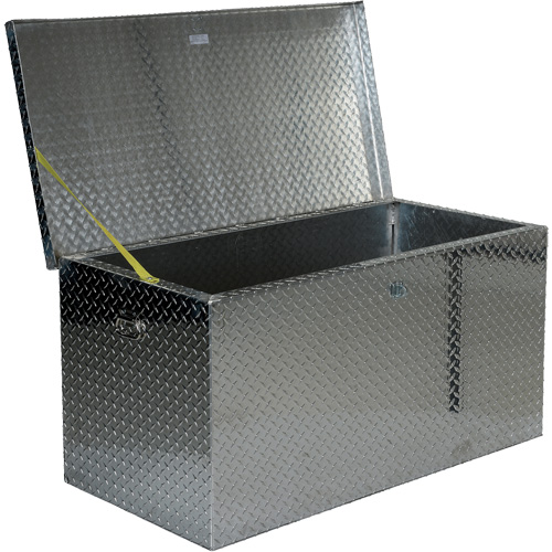 Aluminum Treadplate Portable Tool Box, 25-1/16" D x 49-1/4" W x 24" H, Silver Dufferin Supply