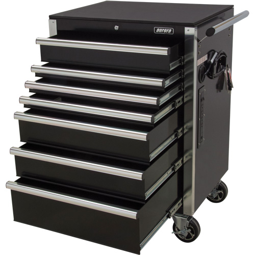 Heavy-Duty Tool Cart, 7 Drawers, 28" W x 22" D x 42-3/8" H, Black Dufferin Supply
