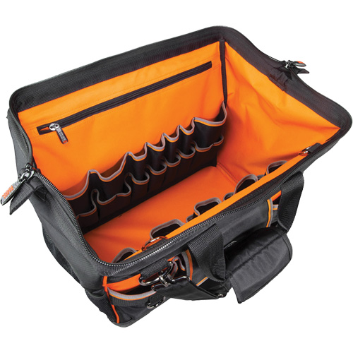 Tradesman Pro Wide-Open Tool Bag, Ballistic Nylon, 42 Pockets, Black Dufferin Supply