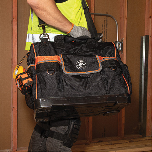 Tradesman Pro Wide-Open Tool Bag, Ballistic Nylon, 42 Pockets, Black Dufferin Supply